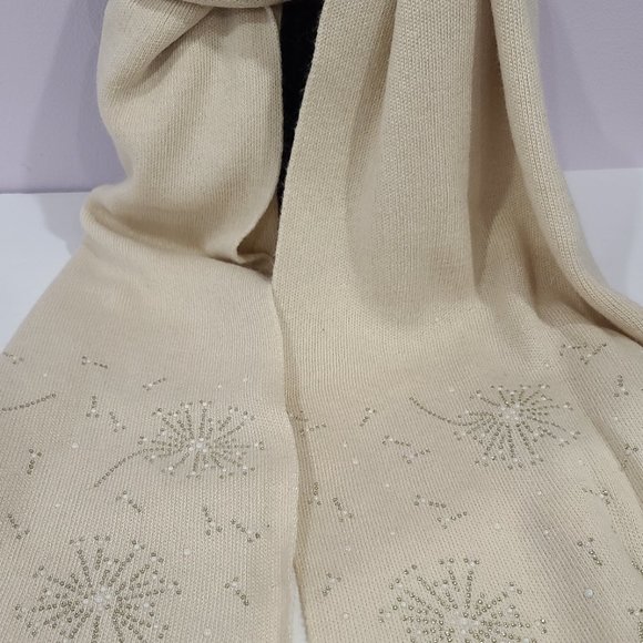 WOOL & ANGORA SCARF WITH PEARL & STONE BEAD DETAIL - Picture 7 of 9